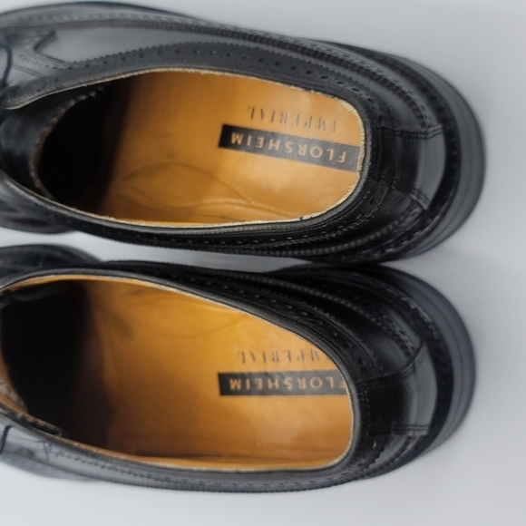 Vintage Florsheim Imperial Mens Black Lace Up Derby Wingtip Dress Shoes Size 12B main image 9